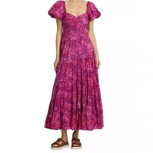 Free People Sundrenched Floral Cotton Tiered Maxi Dress